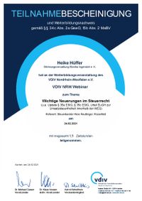 Heike H&uuml;ffer Neuerungen Steuerrecht